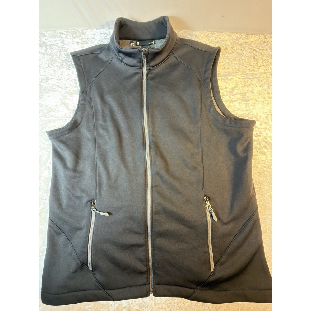 Under Armour Vest Mens XL Black Softshell Fleece Golf Full Zip Ulen NWOT